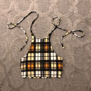 Plaid halter top